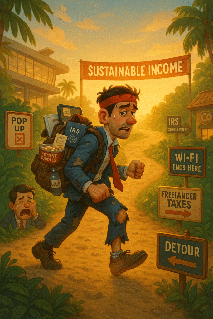 Determined marathon runner illustration symbolizing the long-term persistence needed for the affiliate marketing mindset.